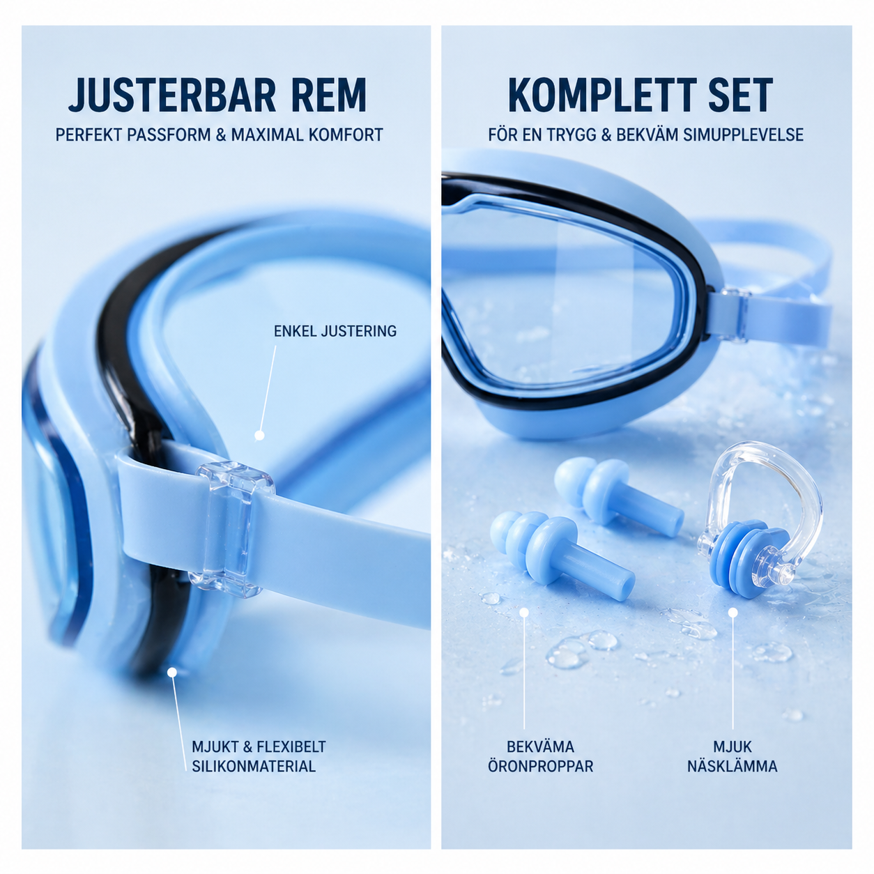 ClearSplash | Lækagefri svømmebriller med anti-dug